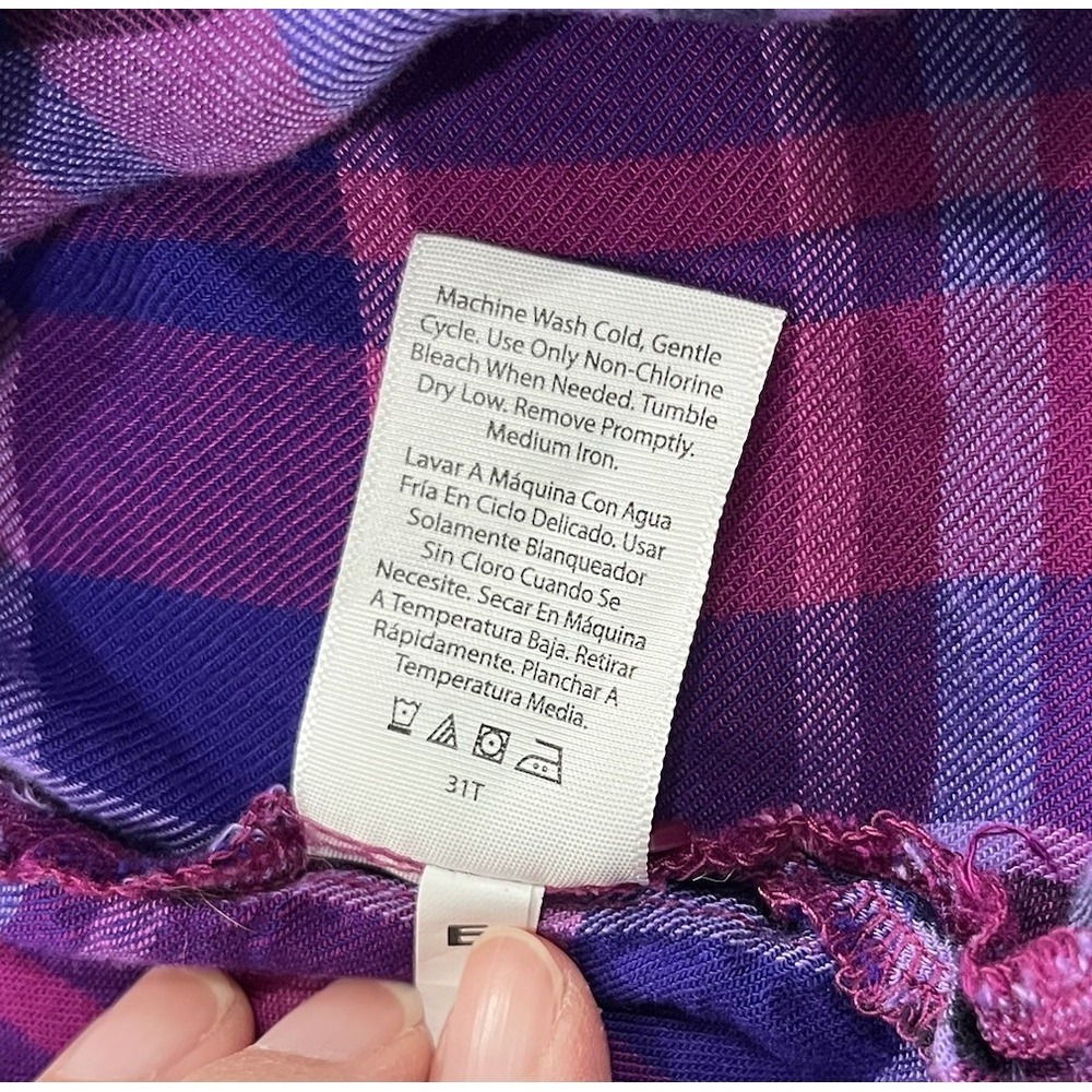Terra & Sky Long SLeeve Button Up Plus Size 2X (20W-22W) Purple Pink - Picture 5 of 8